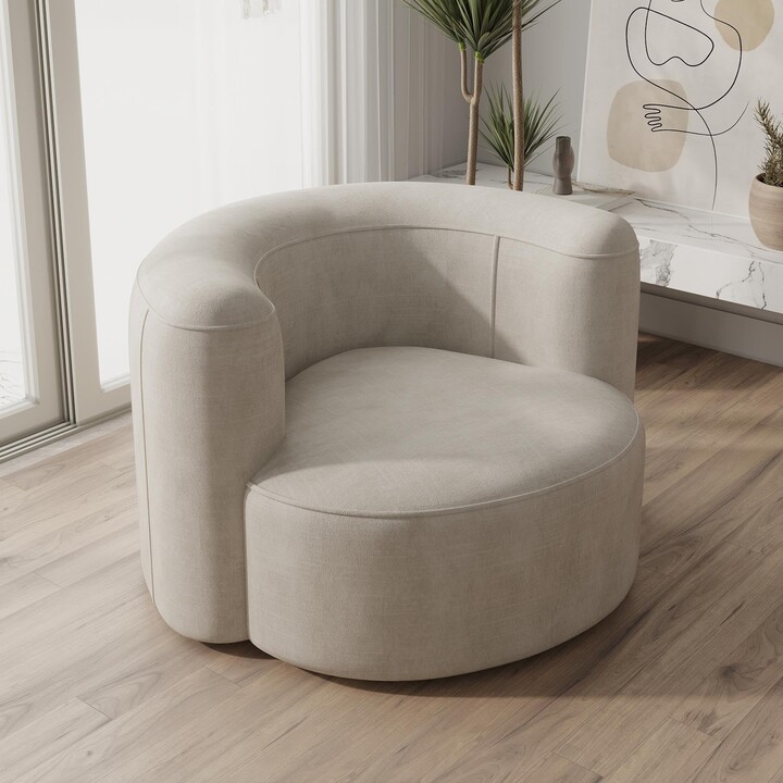 Acanva Luxury Modern Tight Curved Back Velvet Sofa