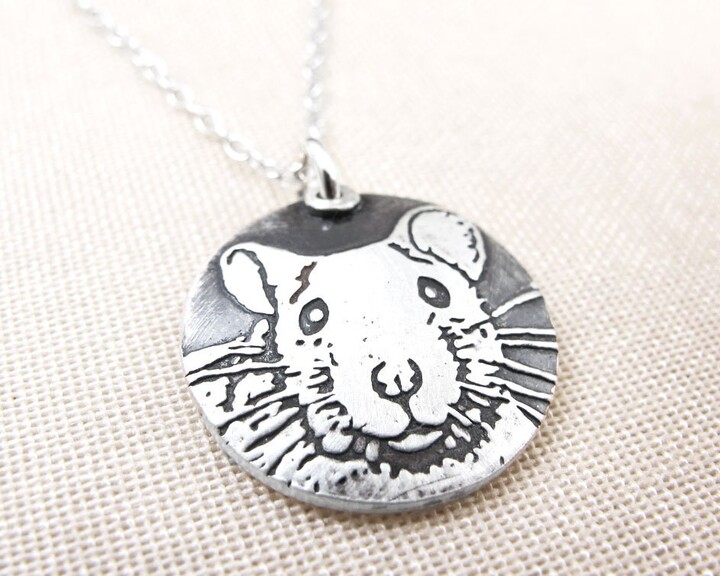 Etsy Rat Necklace in Silver, Memorial Jewelry