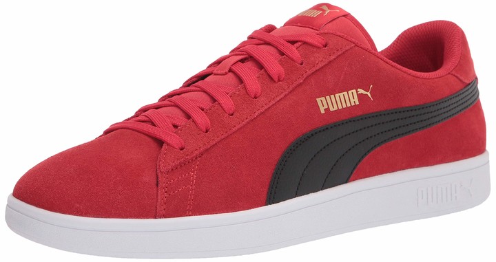 puma suede red black