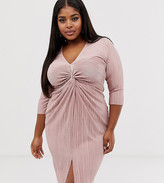 dominique midi dress in mauve
