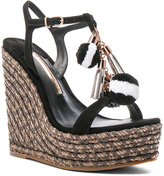 Thumbnail for your product : Sophia Webster Suede Lucita Pom Pom Wedges
