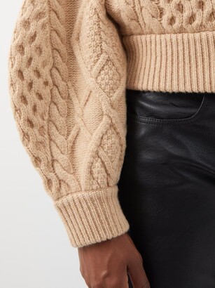 Stella McCartney Cable-knit Wool Zipped Cardigan - Camel