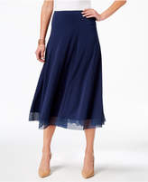 Thumbnail for your product : JM Collection Petite Mesh-Hem A-Line Skirt, Created for Macy's