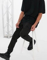 Thumbnail for your product : Topman skinny cargo trousers in black