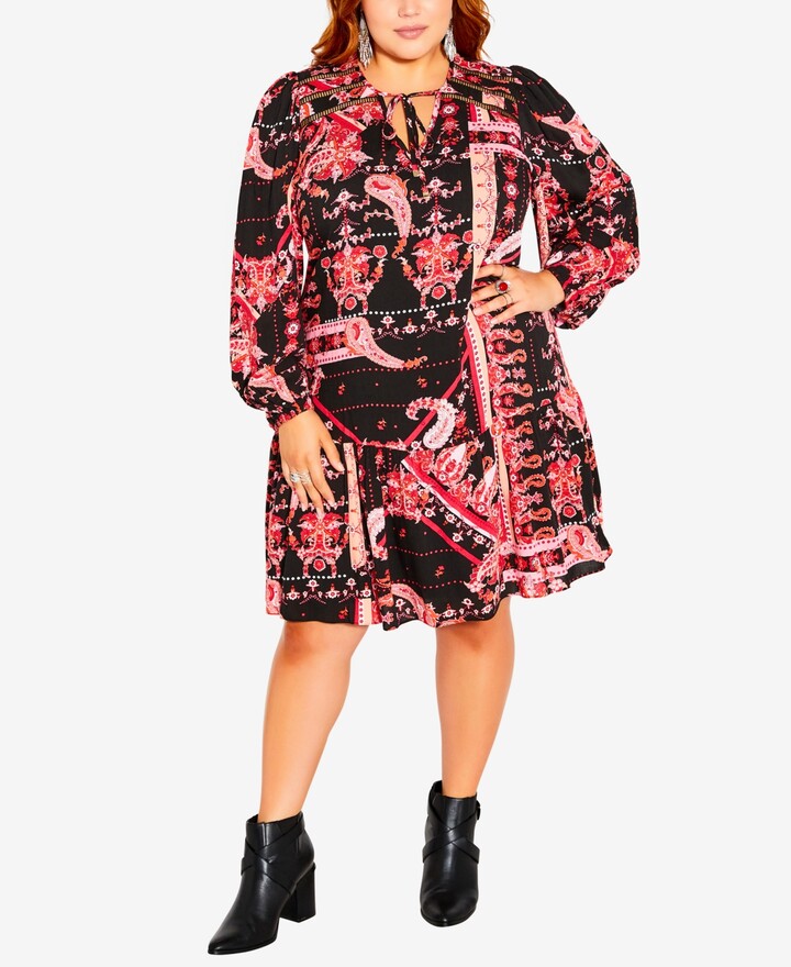 Ximandi Womens Plus Size Bohemian V-Neck Casual Strap Long Dress Casual Puffy Maxi Dress 
