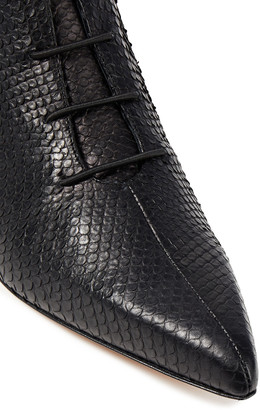 Tibi Snake-effect Leather Ankle Boots