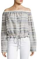 Thumbnail for your product : Theory Odettah Vall Striped Off-the-Shoulder Top, Shell Multicolor