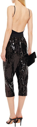 Rick Owens Bela Cropped Sequined Cotton Track Pants