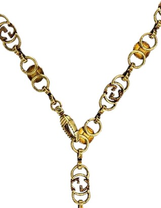 Gucci floral pendant GG chain necklace