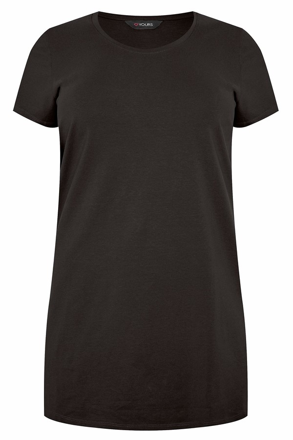 ladies longline black t shirt