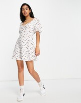 Thumbnail for your product : Miss Selfridge v neck fit and flare dress in rosebud print