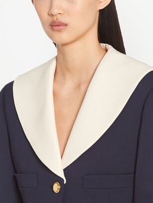 【MiuMiu】Cropped wool jacket ウール ジャケット Miu Miu Logo Embroidered Cropped Wool Blazer Jacket