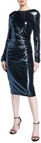 Thumbnail for your product : Dress the Population Emilia Sequin Long-Sleeve Ruched Dress