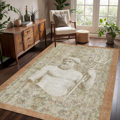 SpiritHome Neptune's Trident Distressed Area Rug
