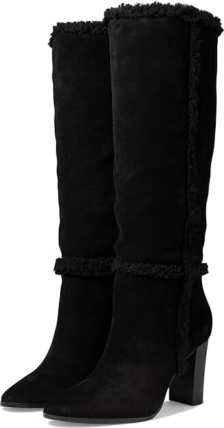 Giuseppe Zanotti Black Stretch Fabric and Fur Bimba Knee High Boots Size 40