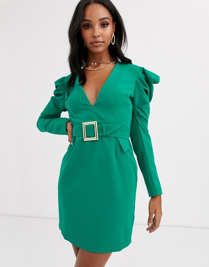 deep green cocktail dress