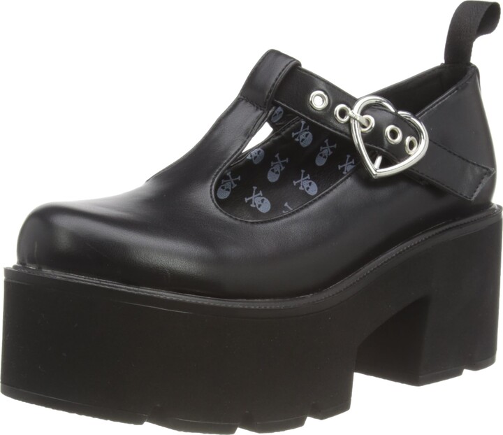 Lamoda Chunky Platform Mary Jane Heels Black Platform Shoes Uk