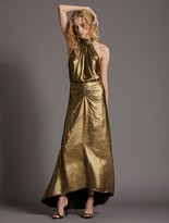 Thumbnail for your product : Halston Mock Neck Metallic Gown