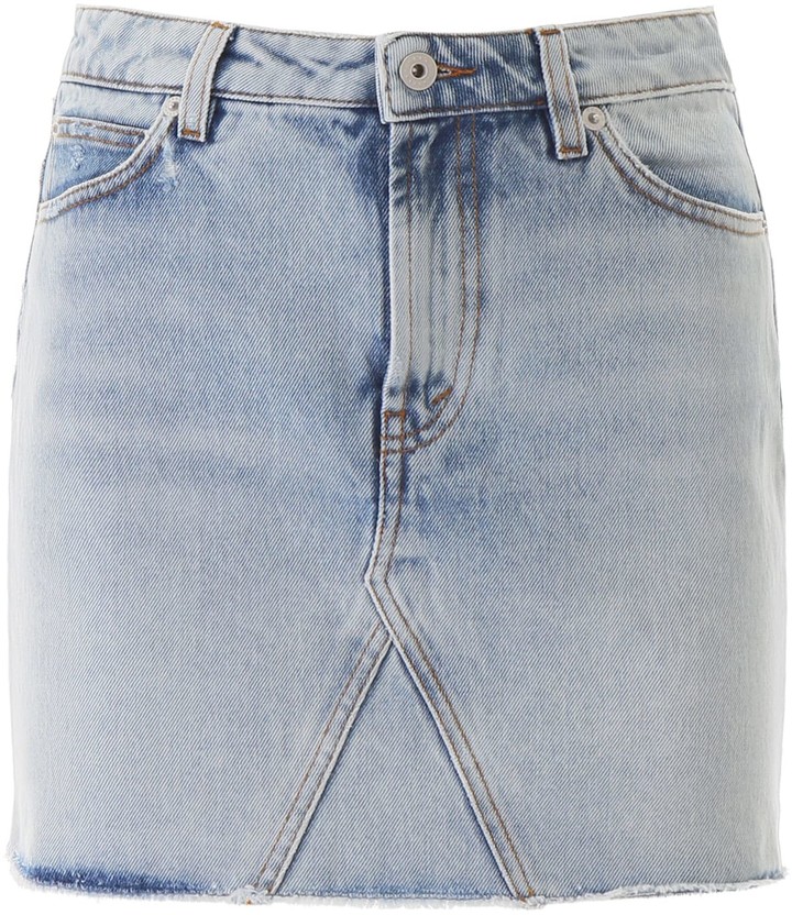 burnt orange denim skirt