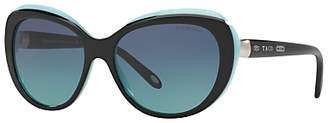 Tiffany & Co. TF4122 Cat's Eye Sunglasses, Black/Turquoise