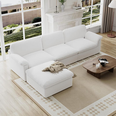 Hokku Designs Cloud Sectional Sofa, Living Room Modular Sofa, Minimalist Modern Style, Removable & Washable Sofa Cover, Storage Function