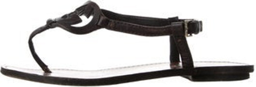 Gucci Leather Slingback Sandals Black & Green Interlocking G Logo Buckle Closure at Ankles Unfortunately, due to restrictions, this item may not be eligible for shipping in all areas.