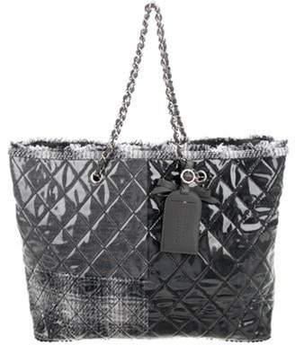 Chanel Funny Tweed Patchwork Tote Grey Funny Tweed Patchwork Tote