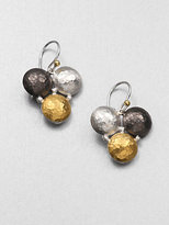 Thumbnail for your product : Gurhan 24K Yellow Gold and Sterling Silver Tri-Color Earrings