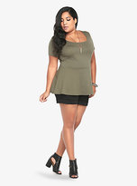 Thumbnail for your product : Torrid Ponte Peplum Top