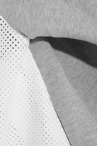 Thumbnail for your product : Sacai Lace-trimmed Cotton-blend Jersey And Laser-cut Poplin Sweatshirt - Gray