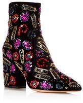 Thumbnail for your product : Loeffler Randall Isla Embellished Velvet Block Heel Booties