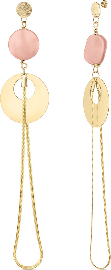 Rejected Hearts Club Gold / Pink Audrey Pink Gold Snake Chain Alter Ego Dangle Earrings