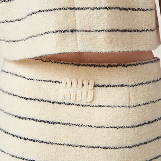 ミニスカート MiuMiu | Striped boucle miniskirt MG2152_14HO_F0C56_S_OOO Miu Miu Striped bouclé miniskirt | miumiu | REVERSIBLE