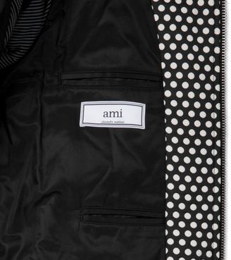 Ami Black/White Polka Dot Bomber Jacket