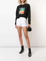 Thumbnail for your product : RE/DONE Solid Striped x high waisted shorts