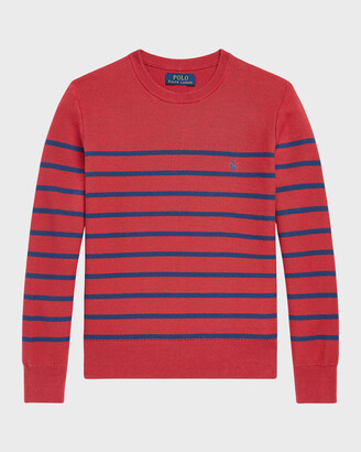 Ralph Lauren Kids Boy's Mesh Knit Striped Sweater, Size S-XL