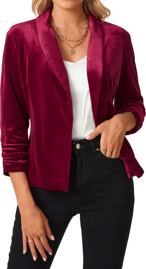 Red Velvet Jacket For Women ShopStyle UK
