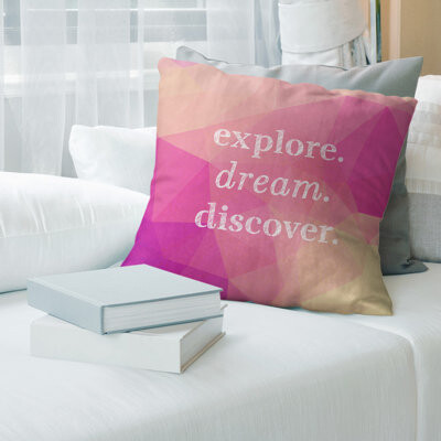 ArtVerse Faux Gemstone Explore Dream Discover Quote Pillow