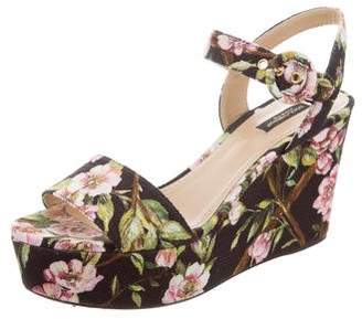 Dolce & Gabbana Floral Wedge Sandals