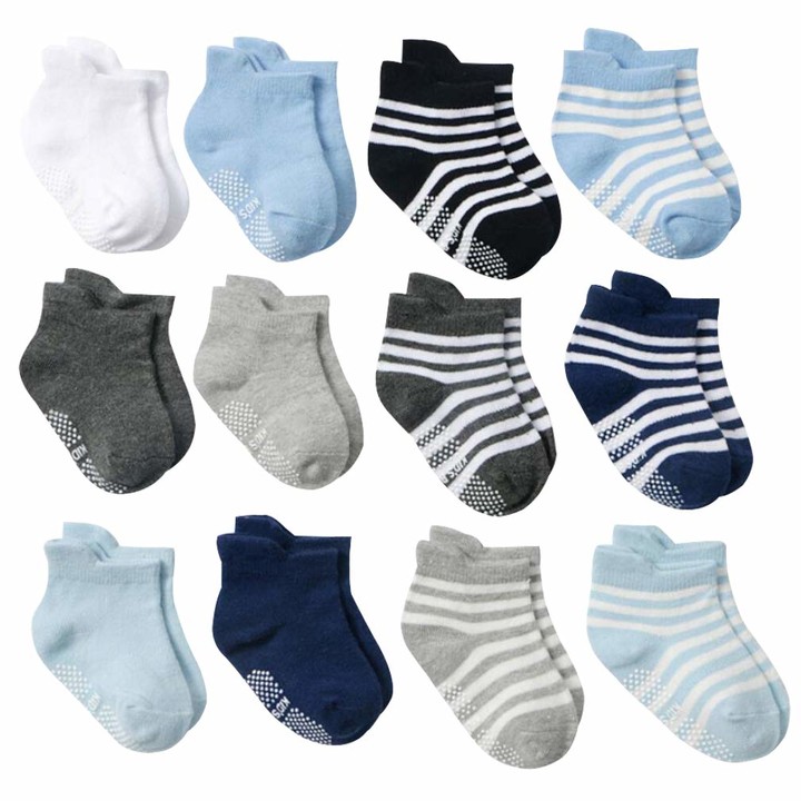 DEBAIJIA 12 Pairs Set Baby Cotton Ankle Socks Toddler Short Socks Kids 0-5 Years Old Soft Breathable Boys Girls Socks All Seasons Suitable 