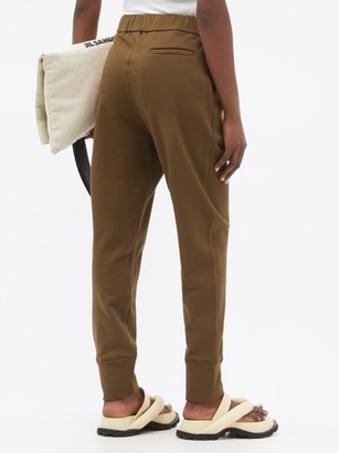 Jil Sander High-waist Drawstring Cotton-jersey Track Pants - Brown