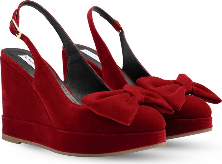 Rosamund Muir London Toscana Red Velvet Wedges