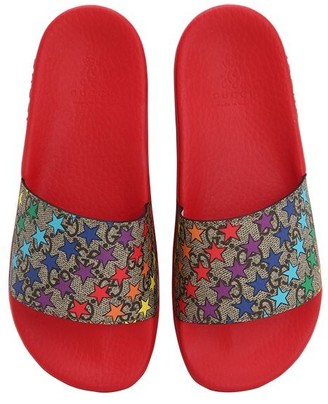 Gucci Logo Star Print Slide Sandals