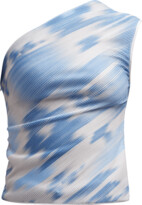Thumbnail for your product : Giorgio Armani Abstract-Print One-Shoulder Plisse Blouse