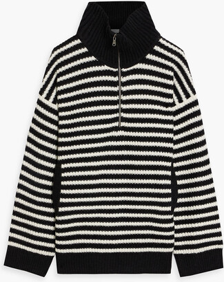 Equipment Bowee striped wool and cashmere-blend half-zip sweater