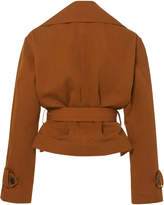 Thumbnail for your product : Vince Cropped Belted Linen-Cotton Jacket