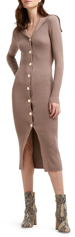 sweater dress with buttons down the front