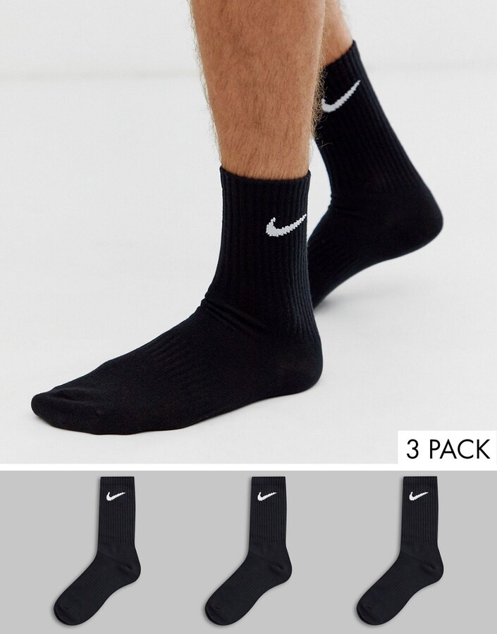 Nike Training crew neck lightweight socks 3 pack in black - ShopStyle