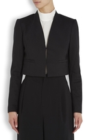Thumbnail for your product : Alice + Olivia Ridley black fur trimmed jacket