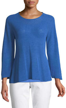 Eileen Fisher 3/4-Sleeve Linen-Blend Sweater
